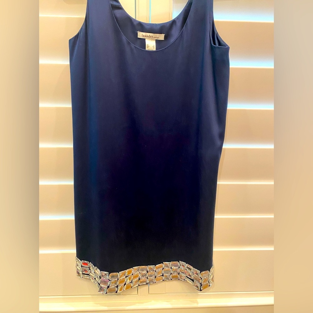 Laundry evening dress with stones at the bottom. Worn once. Size small.